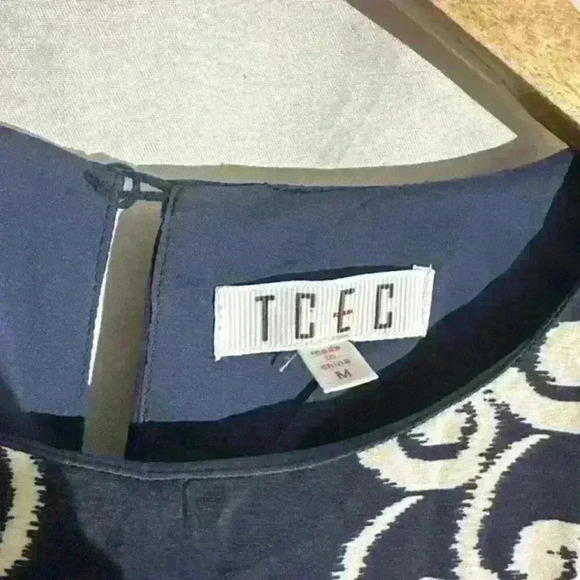 TCEC Barba Sleeveless Ruffle Dress Multi Colored Sheath Size Medium - Picture 3 of 9